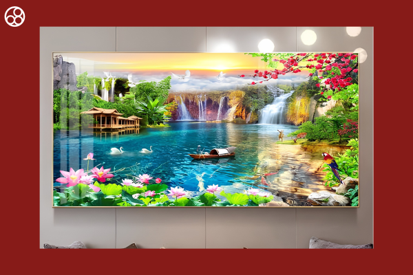 Tranh Sơn Thủy Hữu Tình Tráng Gương Phòng Khách